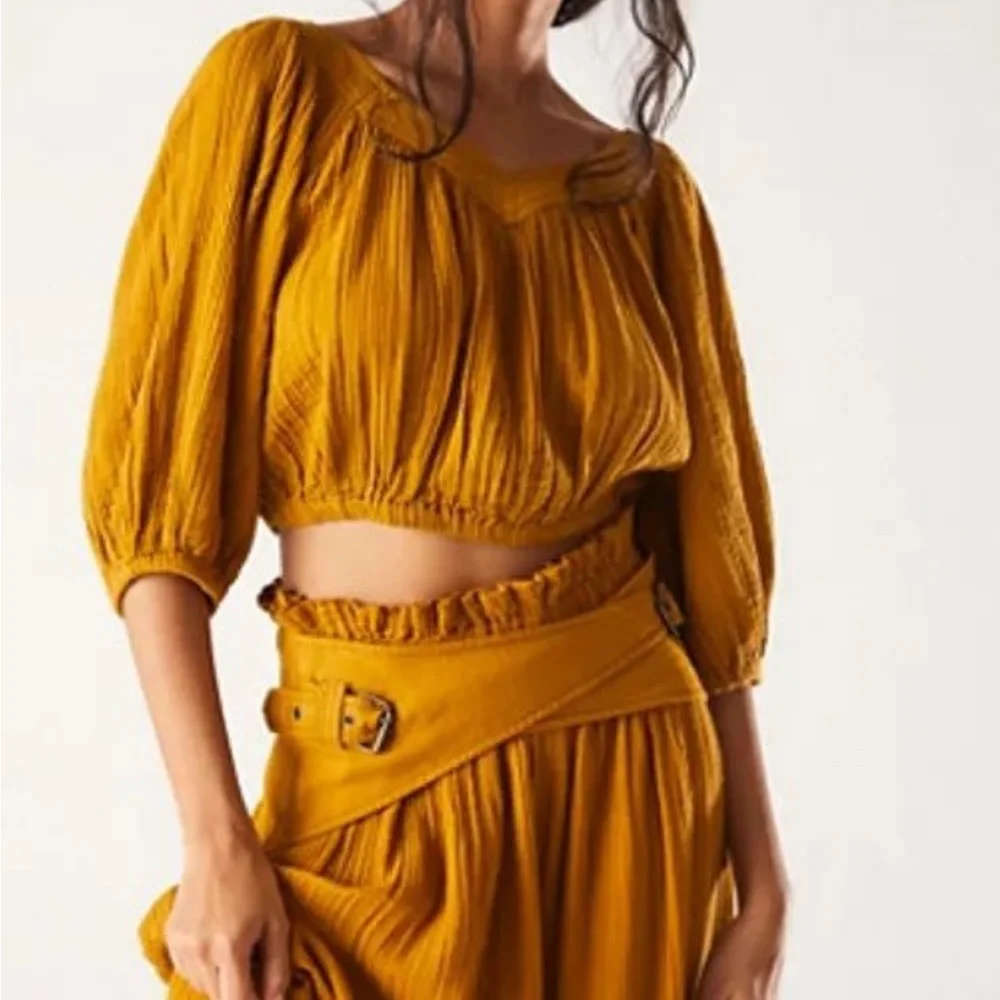 Free People Conjunto Lou Lou Set in golden syrup - Picture 2 of 5